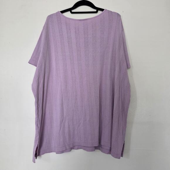 Vintage 90s Cottagecore Boho Top Womens 2X Purple Whimsi Floral Pastel Embroider - Picture 6 of 9